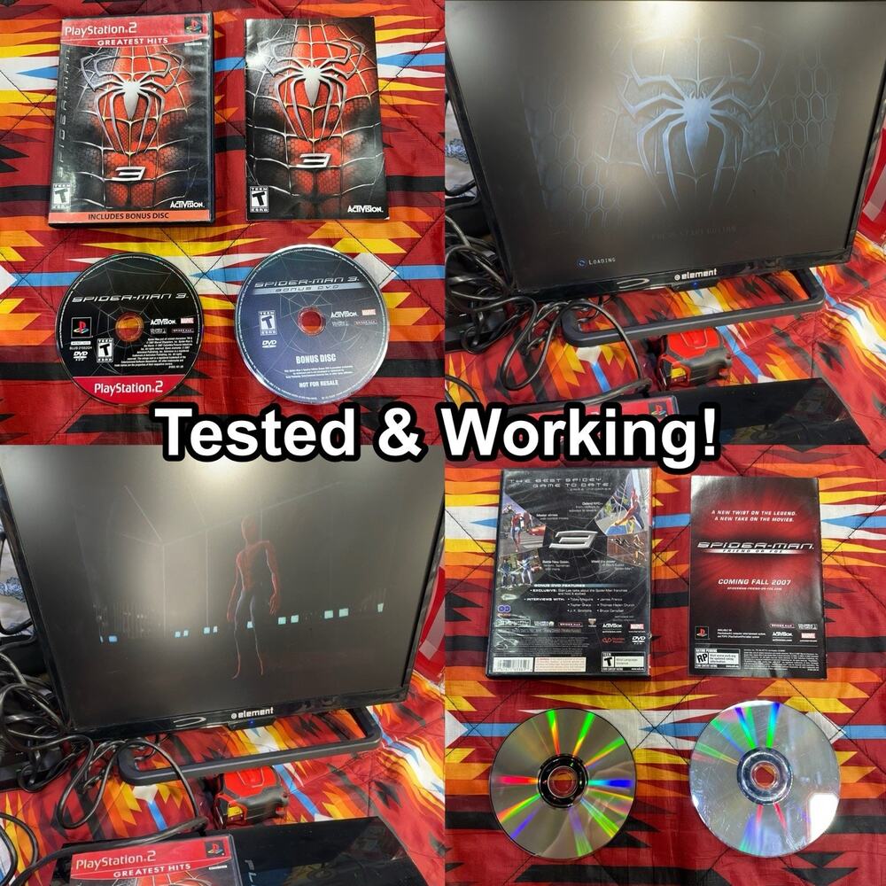 Spider-Man 3 Greatest Hits Playstation 2 w/ Bonus Disk & Manual Tested & Working
